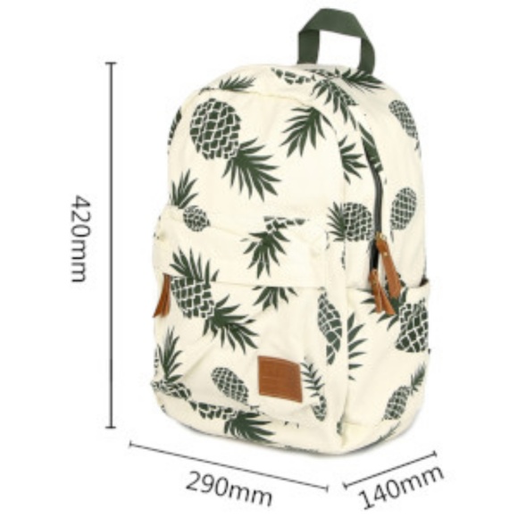 Vintage Canvas Pineapple Print Backpack - Picture 6 of 8